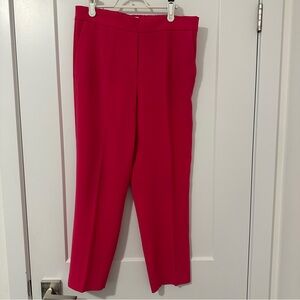 Aritzia Babaton Conan Bright Pink Pleated Trouser Straight Leg Pant Size 8 Women